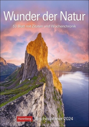 ISBN 9783840031229: Wunder der Natur Wochenplaner 2024. Wunderschöne Naturfotos in einem praktischen Terminkalender zum Aufhängen. Übersichtlicher Wochenplaner für die Wand: 53 Blatt mit Zitaten und Wochenchronik