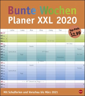 Bunte Wochen Planer Xxl Kalender 2020