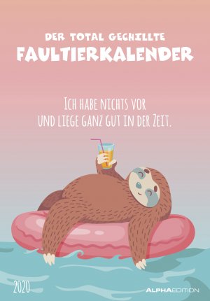 Der Total Gechillte Faultierkalender 2020 Bildkalender 24 X 34 Humor Kalender Mit Witzigen Sprüchen Faultiere Cartoon Wandkalender