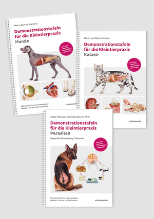 ISBN 9783842600799: Demonstrationstafeln für die Kleintierpraxis Hund, Katze und Parasiten 3 Bde. im SET