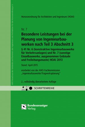 ISBN 9783846204368: Besondere Leistungen bei der Planung von Ingenieurbauwerken nach Teil 3 Abschnitt 3, § 41 Nr. 6 (konstruktive Ingenieurbauwerke für Verkehrsanlagen) und Nr. 7 (sonstige Einzelbauwerke ausgenommen Gebäude und Freileitungsmaste) HOAI 2013 - AHO Heft 7