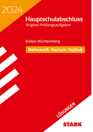 gebrauchtes Buch – STARK Lösungen zu Original-Prüfungen Hauptschulabschluss 2024 - Mathematik, Deutsch, Englisch 9. Klasse - BaWü