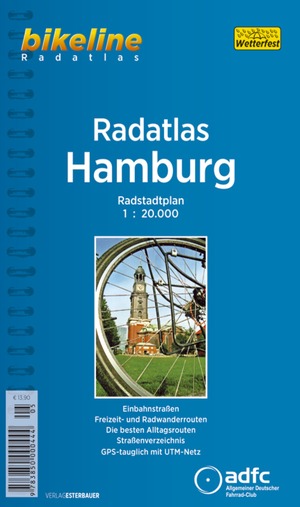 gebrauchtes Buch – Radatlas Hamburg : Radstadtplan 1:20.000, wetterfest