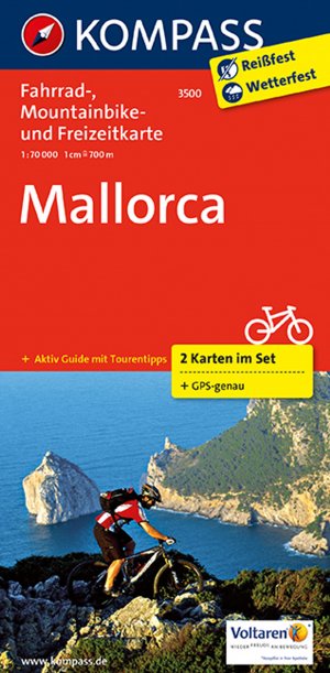 ISBN 9783850266840: KOMPASS Fahrradkarte 3500 Mallorca (2 Karten im Set) 1:70.000 – Fahrrad-, Mountainbike- und Freizeitkarte mit Führer