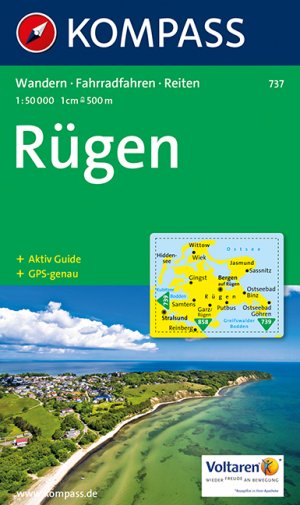 ISBN 9783854916260: KOMPASS Insel Rügen - Wander- und Bikekarte 737 mit KOMPASS Lexikon (1:50000)