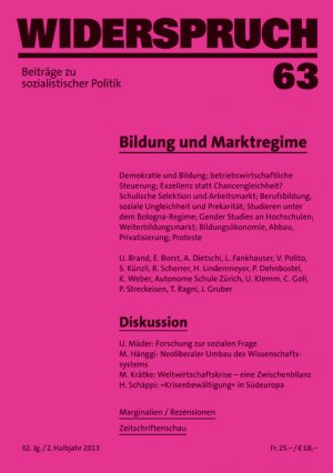 gebrauchtes Buch – Borst, Eva; Brand – Widerspruch 63 - Bildung und Marktregime