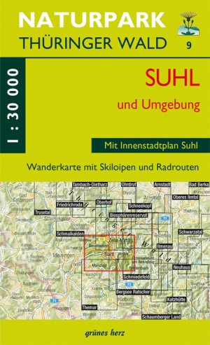 ISBN 9783866363380: Wanderkarte Suhl und Umgebung – Mit Innenstadtplan Suhl. Mit Benshausen, Zella-Mehlis, Schmiedefeld, Vesser, Hirschbach, Schmeheim, Dietzhausen, Wichtshausen. Mit Skiloipen und Radrouten. Maßstab 1:30.000.