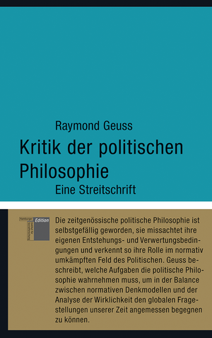 ISBN 9783868542295: Kritik der politischen Philosophie - Eine Streitschrift