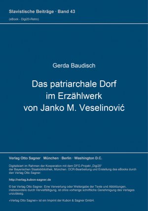 ISBN 9783876900506: Das patriarchale Dorf im Erzählwerk von Janko M. Veselinović