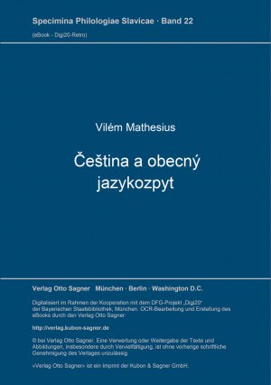 ISBN 9783876901695: Čeština a obecný jazykozpyt - Materialien zum Curriculum der West- und Südslawischen Linguistik 1. Teilnachdr. mit neuem Anh. d. Ausg. Prag 1947.