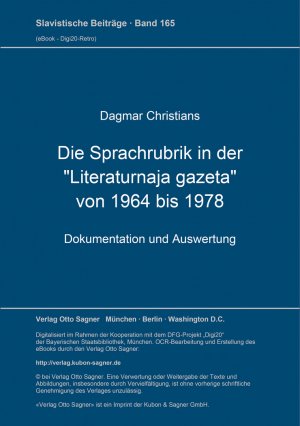 ISBN 9783876902555: Die Sprachrubrik in der "Literaturnaja gazeta" von 1964 bis 1978