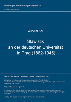 ISBN 9783876906256: Slawistik an der deutschen Universität in Prag (1882-1945)