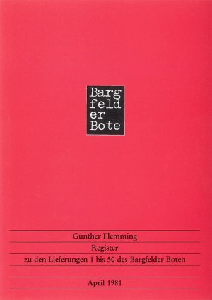 ISBN 9783883770833: Register zu den Lieferungen 1-50 des "Bargfelder Boten"