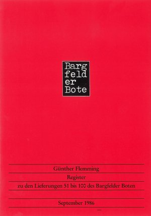 ISBN 9783883772462: Register zu den Lieferungen 51-100 des "Bargfelder Boten"