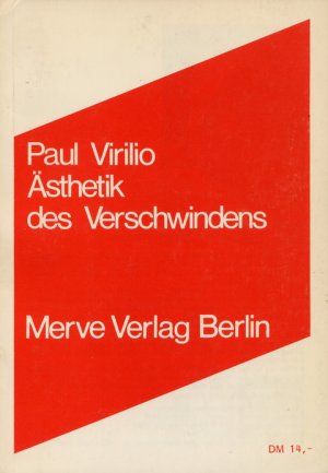 ISBN 9783883960524: Ästhetik des Verschwindens