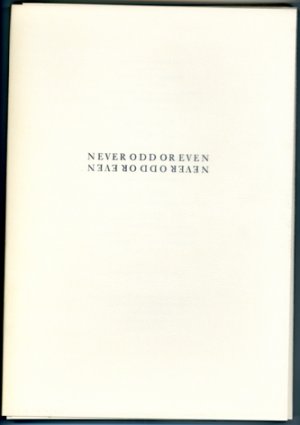 ISBN 9783889600257: Never Odd or Even