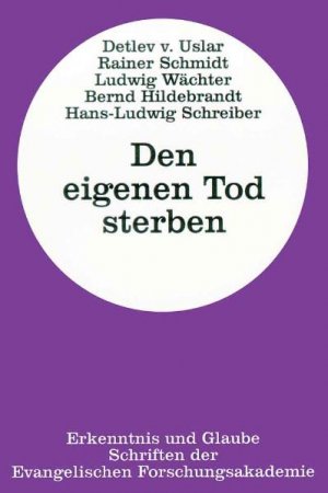 ISBN 9783889810892: Den eigenen Tod sterben