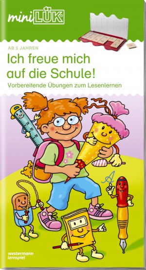 gebrauchtes Buch – Michael Junga – miniLÜK: Ich freue mich auf die Schule 1: Buchstaben - akustische Differenzierung - visuelle Wahrnehmung für Kinder ab 5 Jahren: Vorbereitende Übungen zum Lesenlernen (miniLÜK-Übungshefte: Vorschule)