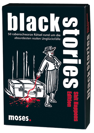 ISBN 9783897777118: black stories - Shit Happens Edition - 50 rabenschwarze Rätsel [Krimi-Kartenspiel]. Achtung: Nicht geeignet für Kinder unter 3 Jahren.