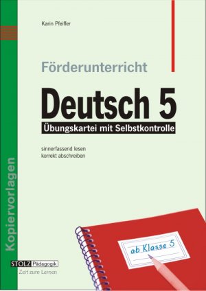 ISBN 9783897784550: Förderunterricht Deutsch 5 / Sinnerfassend lesen, korrekt abschreiben, Übungskartei mit Selbstkontrolle für das 5. Schuljahr, Kopiervorlagen / Karin Pfeiffer / Broschüre / 24 S. / Deutsch / 2012