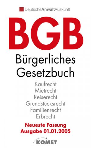 ISBN 9783898364515: BGB : Neueste Fassung, Ausgabe: 1.1.2005