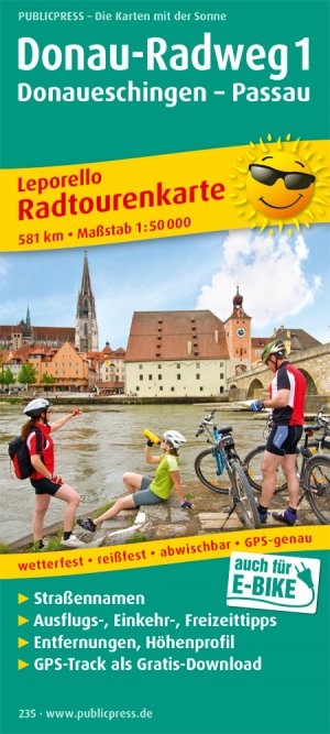 ISBN 9783899202359: Donau-Radweg 1, Donaueschingen - Passau - Leporello Radtourenkarte mit Ausflugszielen, Einkehr- & Freizeittipps, wetterfest, reissfest, abwischbar, GPS-genau. 1:50000