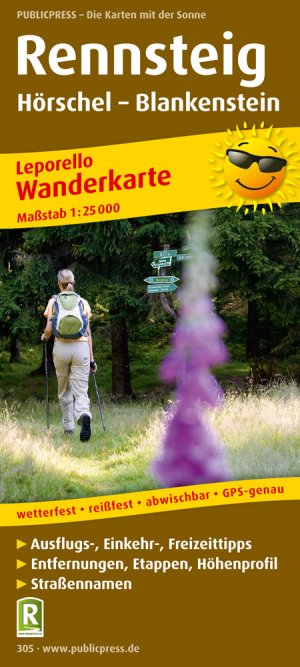 ISBN 9783899203059: Rennsteig, Hörschel - Blankenstein - Leporello Wanderkarte mit Ausflugszielen, Einkehr- & Freizeittipps, wetterfest, reissfest, abwischbar, GPS-genau. 1:25000