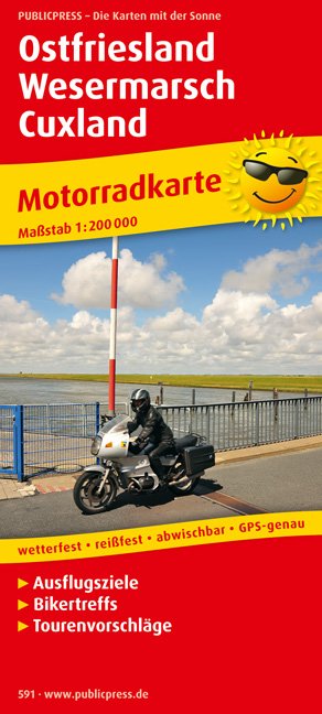 ISBN 9783899205916: Ostfriesland - Wesermarsch - Cuxland - Motorradkarte mit Ausflugszielen, Bikertreffs, Tourenvorschlägen, wetterfest, reißfest, abwischbar, GPS-genau. 1:200000