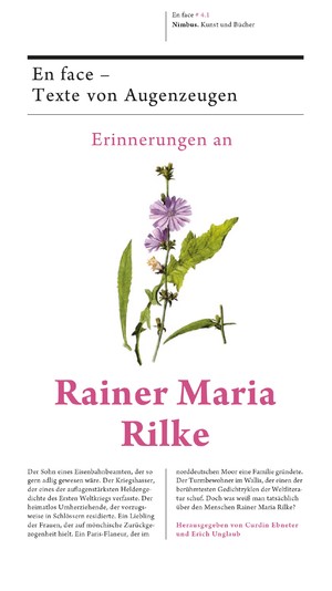 ISBN 9783907142875: Erinnerungen an Rainer Maria Rilke: En face - Texte von Augenzeugen