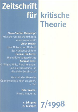 ISBN 9783924245740: Zeitschrift für kritische Theorie / Zeitschrift für kritische Theorie, Heft 7 - 4. Jahrgang (1998)