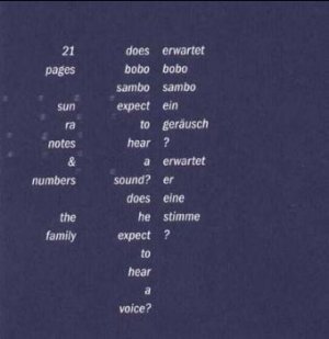 ISBN 9783925599415: Readings & Realisations. 21 pages. sun ra notes & numbers. the family. does bobo sambo expect to hear a sound?