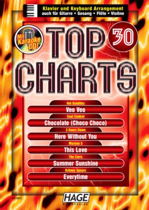 ISBN 9783930159666: Top Charts. Songbook mit professioneller Playback-CD