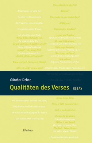 ISBN 9783932245978: Qualitäten des Verses.  - Essay