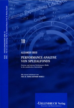 ISBN 9783933207432: Performance-Analyse von Spezialfonds - Externe und interne Performance-Maße in der praktischen Anwendung