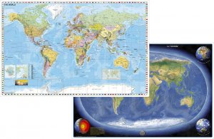 ISBN 9783935794992: Stiefel Welt politisch mit Flaggenrand, englische Ausgabe. Stiefel Erde Panorama, DUO-Schreibunterlage