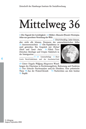 ISBN 9783936096033: Globalisierung von unten – Mittelweg 36, Heft 4 August/September 2002