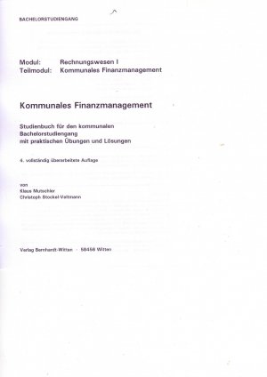 ISBN 9783939203810: Kommunales Finanzmanagement für den Bachelorstudiengang - (keine Auslieferung über den Buchhandel)