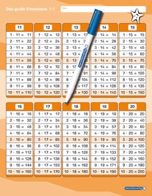 ISBN 9783939293286: Das große Einmaleins mit Stift – stabile Tafel im großen Format, trocken abwischbar ohne zu schmieren und ohne Farbrückstände