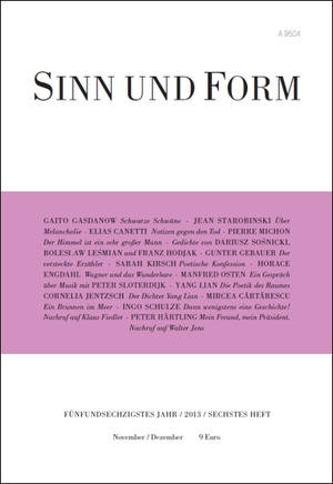 ISBN 9783943297140: Sinn und Form 6/2013