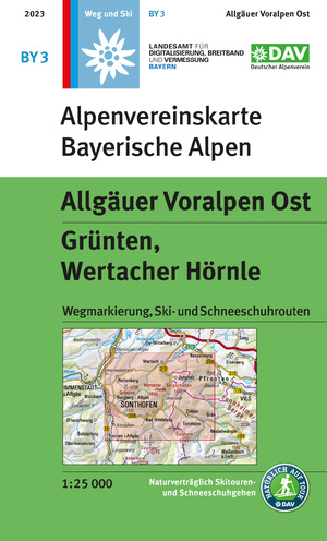 ISBN 9783948256388: Allgäuer Voralpen Ost, Grünten, Wertacher Hörnle – Topographische Karte 1:25.000 mit Wegmarkierung, Ski- und Schneeschuhrouten