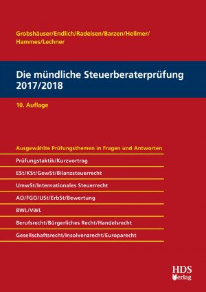 ISBN 9783955543389: Die mündliche Steuerberaterprüfung 2017/2018