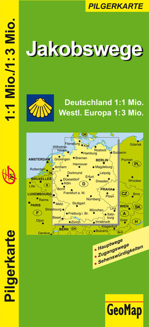 ISBN 9783959650175: Jakobswege Deutschland und westliches Europa - 1:1.000.000/3.000.000