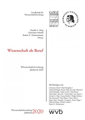 ISBN 9783961382828: Wissenschaft als Beruf – Wissenschaftsforschung, Jahrbuch 2020