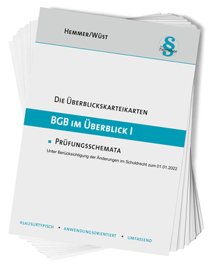 ISBN 9783968382562: Überblickskarteikarten BGB im Überblick I - Prüfungsschemata - unter Berücksichtigung der Änderungen im Schuldrecht zum 01.01.2022