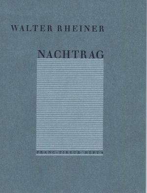 ISBN 9783980864046: Nachtrag