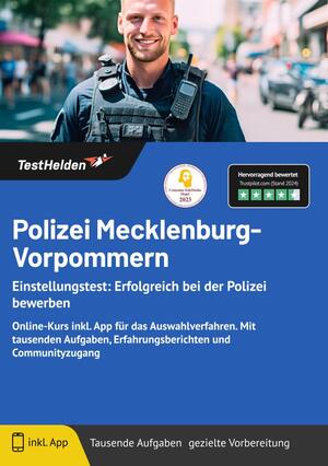 ISBN 9783988174901: Polizei Mecklenburg-Vorpommern Einstellungstest: Erfolgreich bei der Polizei bewerben: Online-Kurs inkl. App für das Auswahlverfahren. Mit tausenden Aufgaben, Erfahrungsberichten und Communityzugang