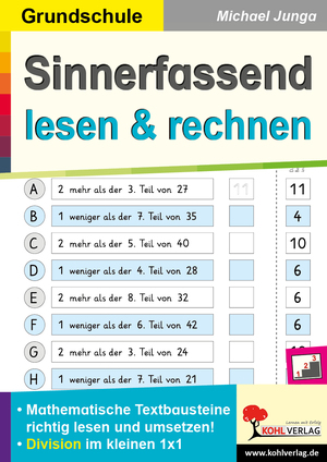 ISBN 9783988412034: Sinnerfassend lesen und rechnen / Division – Mathematische Textbausteine zur Division im kleinen Einmaleins richtig lesen und umsetzen