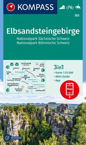 ISBN 9783990444443: Elbsandsteingebirge - Nationalpark Sächsische Schweiz, Nationalpark Böhmische Schweiz : 3in1 - Karte 1:25 000, Aktive Guide, App