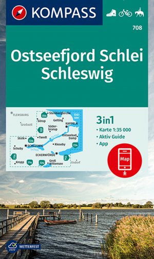 ISBN 9783990447567: KOMPASS Wanderkarte 708 Ostseefjord Schlei, Schleswig 1:35.000