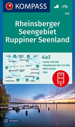 ISBN 9783990448519: Rheinsberger Seengebiet, Ruppiner Seenland - 4in1 - Karte 1:50 000, Detailkarten bis 1:25 000, Aktiv Guide, App